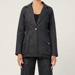 DL1961 DENIM BLAZER IN INDIGO COATED